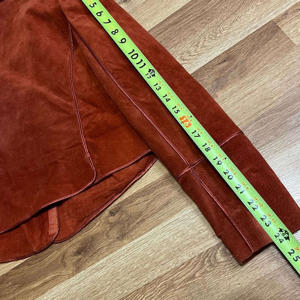 Di Vita Suede Moto Blazer Jacket Size 8 Burnt Orange - Picture 15 of 16